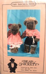 24'' TOM SAWYER, 22'' BECKY JOINTED FURRY BEARS,CLOTHES PATTERN